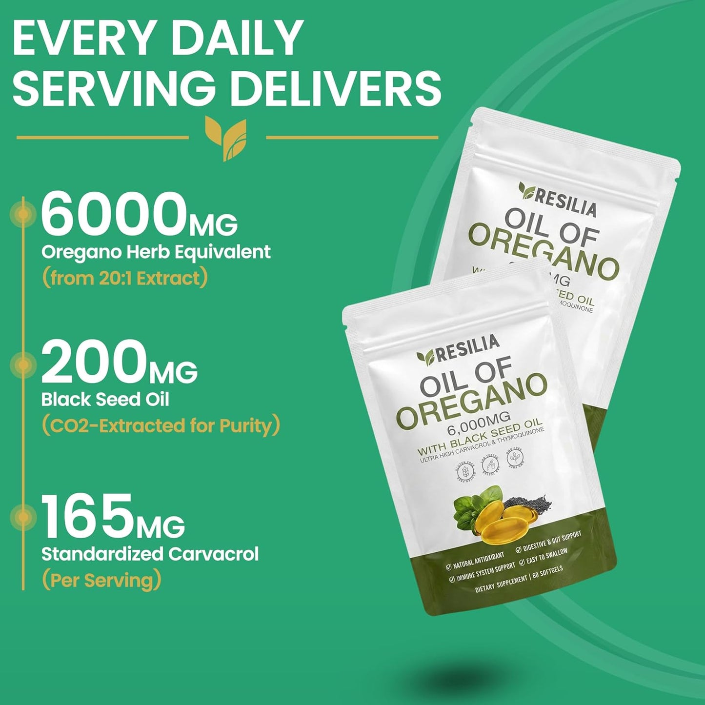 OREGANO OIL + BLACK SEED OIL 6000 MG